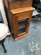 A SMALL ANTIQUE GLAZED CABINET. H 71 W 43 D 40 cm