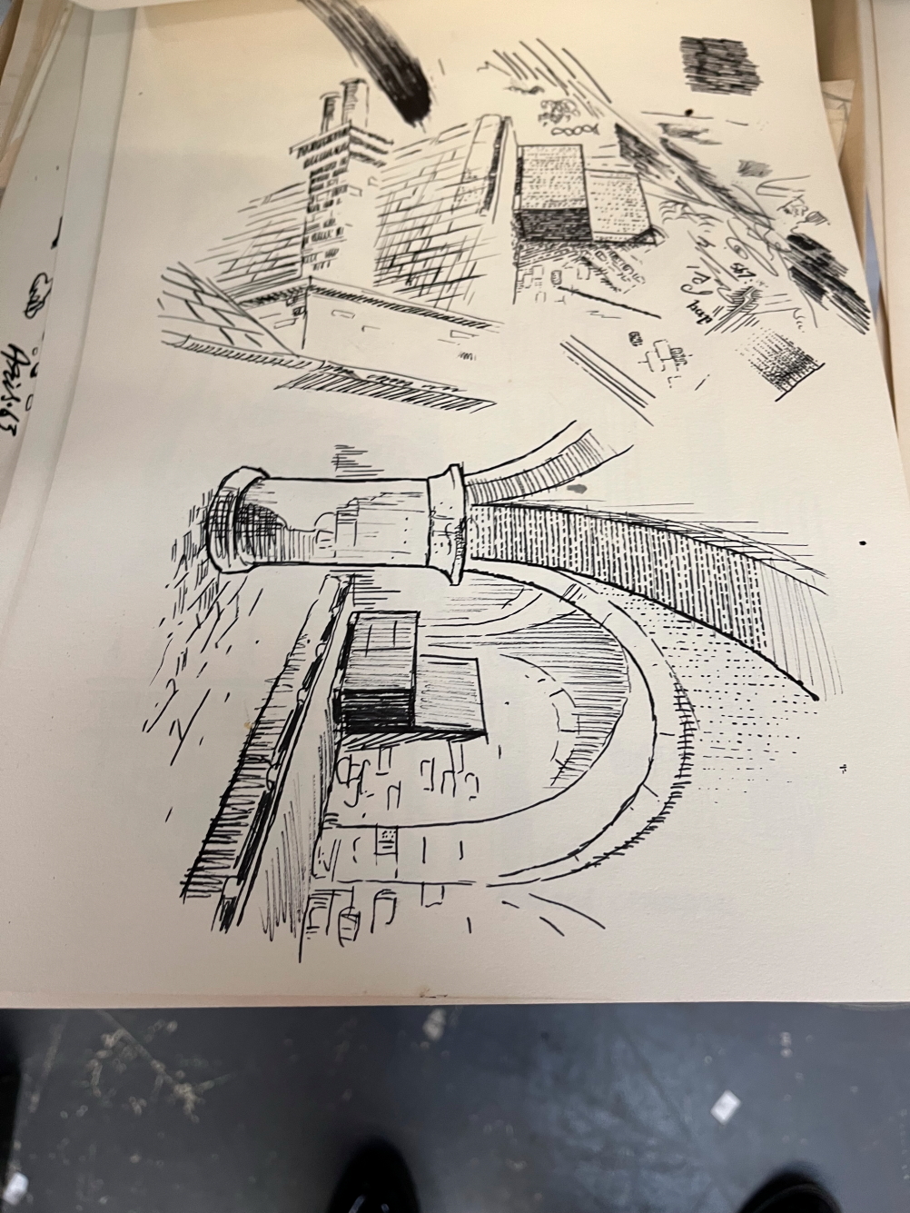 A COLLECTION OF 1960S INK CARACATURES, SKETCHES AND VIEWS, MOSTLY SIGNED ARIS - Image 12 of 35