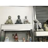 FIVE VARIOUS COMPOSITION STONE BUDDHAS