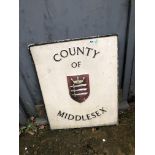 A VINTAGE COUNTY OF MIDDLESEX SIGN.