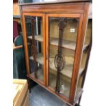 AN EDWRDIAN INLAID DISPLAY CABINET