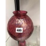 AN LOETZ IRIDESCENT PINK GLASS OVOID VASE