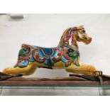 A GOOD QUALITY VINTAGE HAND PAINTED AND RESTORE CAROUSEL FAIR GROUND HORSE