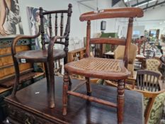 TWO ANTIQUE CHILDS CHAIRS.