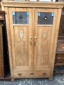 A VINTAGE FRENCH TWO DOOR HALL CABINET
