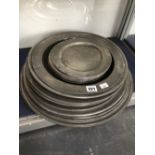 A COLLECTION OF 18th AND 19th C. PEWTER DISHES AND PLATES