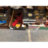 A NO 5 BOX OF MECCANO PARTS FOR ALL ACTION MODELS TOGETHER WITH A LARGE QUANTITY OF OTHER MECCANO