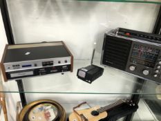A SINCLAIR MICROVISION TV, AN AKAI CR-800 CARTRIDGE RECORDER AND A SANYO 6-BAND RP 8550 RADIO