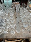 ROYAL SCOT AND OTHER DRINKING GLASS TOGETHER WITH DECANTERS AND JUGS