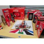 COCA COLA FOOTBALL AND SPORTING MEMORABILIA AS BOTTLES AND GLASSES
