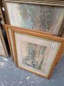 A PAIR OF 19th C. PRINTS AND A OILEORGRAPH