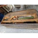 A PINE TOOLBOX AND CONTENTS.