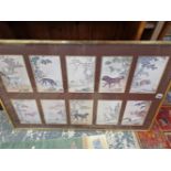 A FRAMED GROUP OF TEN ORIENTAL PRINTS