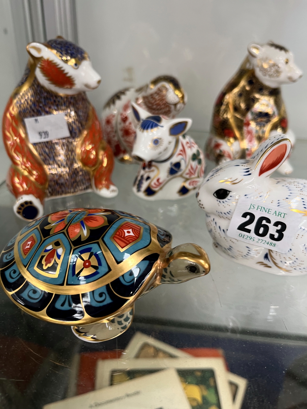 A GROUP OF SIX ROYAL CROWN DERBY PAPERWEIGHTS TO INLCLUDE A BUNNY, TERRAPIN, COW, BEARS ETC. - Image 3 of 3