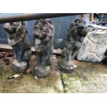 THREE LION FIGURES