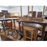 A NEST OF TABLES AND FOUR OTHER ANTIQUE OCCASIONAL TABLES