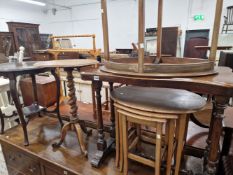 A NEST OF TABLES AND FOUR OTHER ANTIQUE OCCASIONAL TABLES