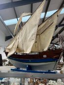 A LARGE HAND MADE MODEL OF AN EASTERN SAILING VESSEL.