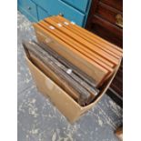 A QUANTITY OF PICTURE FRAMES.