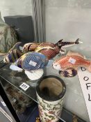 SIX ROYAL CROWN DERBY FISH PAPERWEIGHTS.