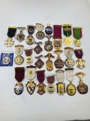 NINETEEN VARIOUS MASONIC STEWARD JEWELS, A FOUNDER LONDON CHAPTER AND A FOUNDER PATRON EXAMPLE, A