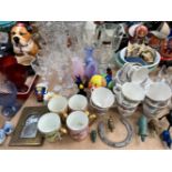 BABYCHAM AND OTHER DRINKING GLASS, TEA AND COFFEE WARES, A BABUSCHKA DOLL AND OTHER FIGURES