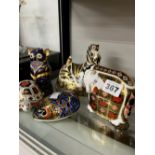 A GROUP OF ROYAL CROWN DERBY PAPERWEIGHT FIGURES TO INCLUDE ZEBRA, KOALA, TORTOISE, ELEPHANT,