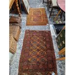 TWO ANTIQUE SMALL EASTERN RUGS