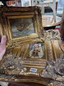 THREE DECORATIVE GILT FRAMED PICTURES