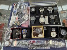 FIFTEEN AS NEW VARIOUS WRIST WATCHES MOSTLY IN PACKS SOME IN BOXES TOGETHER WITH SEVEN OTHER NEW