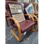 A PAIR OF MODERN BENTWOOD ARMCHAIRS