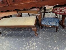 FIVE ANTIQUE AND OTHER STOOLS