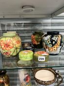 FOUR VARIOUS LATE 20th CENTURY MOORCROFT GINGER JARS.