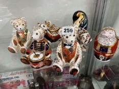 SEVEN ROYAL CROWN DERBY PAPERWEIGHT TO INCLUDE THREE TEDDY BEARS, A SANTA CLAUSE ETC.