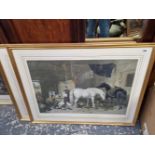 A PAIR OF LARGE GILT FRAMED COLOUR PRINT RURAL SCENES