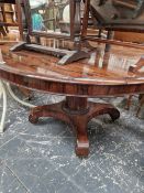 A VICTORIAN ROSEWOOD BREAKFAST TABLE.