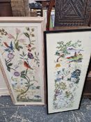 TWO VINTAGE EMBROIDED PANELS