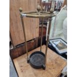A ANTIQUE BRASS AND IRON STICK STNAD