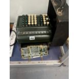 AN INTERESTING VINTAGE PLUS ADDING MACHINE BY LONDON COMPUTER LIMITED, WITH CASE.