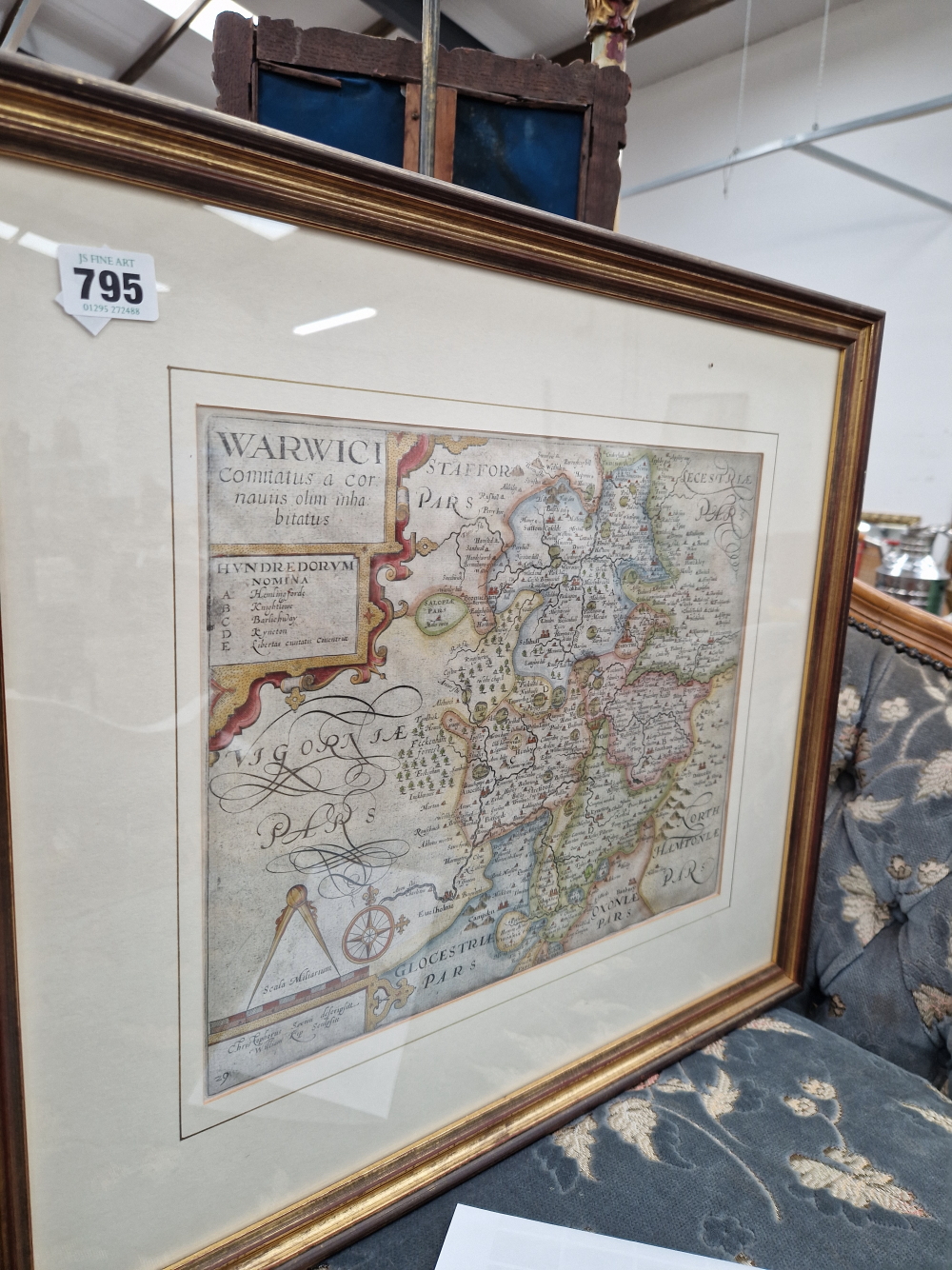 AN ANTIQUE MAP OF WARWICKSHIRE