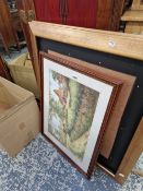 A QUANTITY OF VARIOUS DECORATIVE PRINTS AND OTHER PICTURES AND A PAIR OF GILT FRAMES