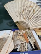 A QUANTITY OF 19th C. AND LATER FANS, MAINLY FOR RESTORATION