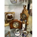A VICTORIAN MANTLE CLOCK AND TWO OTHERS.