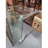 A GLASS TOP TABLE