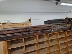 THREE ANTIQUE DOUBLE GUN CASES INCLUDING WESTLEY RICHARDS AND TWO OTHERS