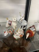 ROYAL CROWN DERBY PAPERWEIGHTS TO INCLUDE HIGHLAND TERRIER, RABBIT, PIG ETC.