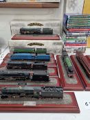 A HORNBY STEAM MEMORIES NINE TRAIN AND A COLLECTION OF DVD'S