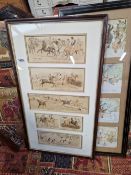 TWO GROUPS OF VINTAGE HORSE AND HUNTING RELATED PRINTS