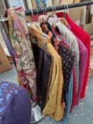 A SMALL SELECTION OF LADIES JACKETS AND OTHER CLOTHING.
