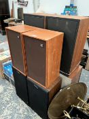 TWO PAIRS OF WHARFEDALE SPEAKERS, A PAIR OF TANNOY SPEAKERS AND ANOTHER PAIR OF SPEAKERS